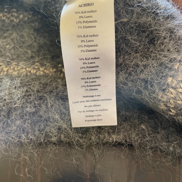 Des Petits Hauts Mohair striped gray, yellow (Women L), loose fit Sweater. - Picture 8 of 11